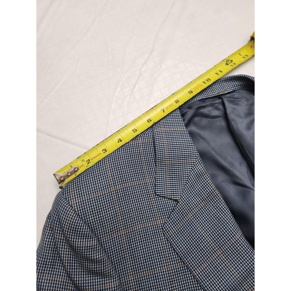Canali Blazer Mens 54R Blue Plaid Wool Sport Coat Made In Italy Saks Fifth - Picture 10 of 16